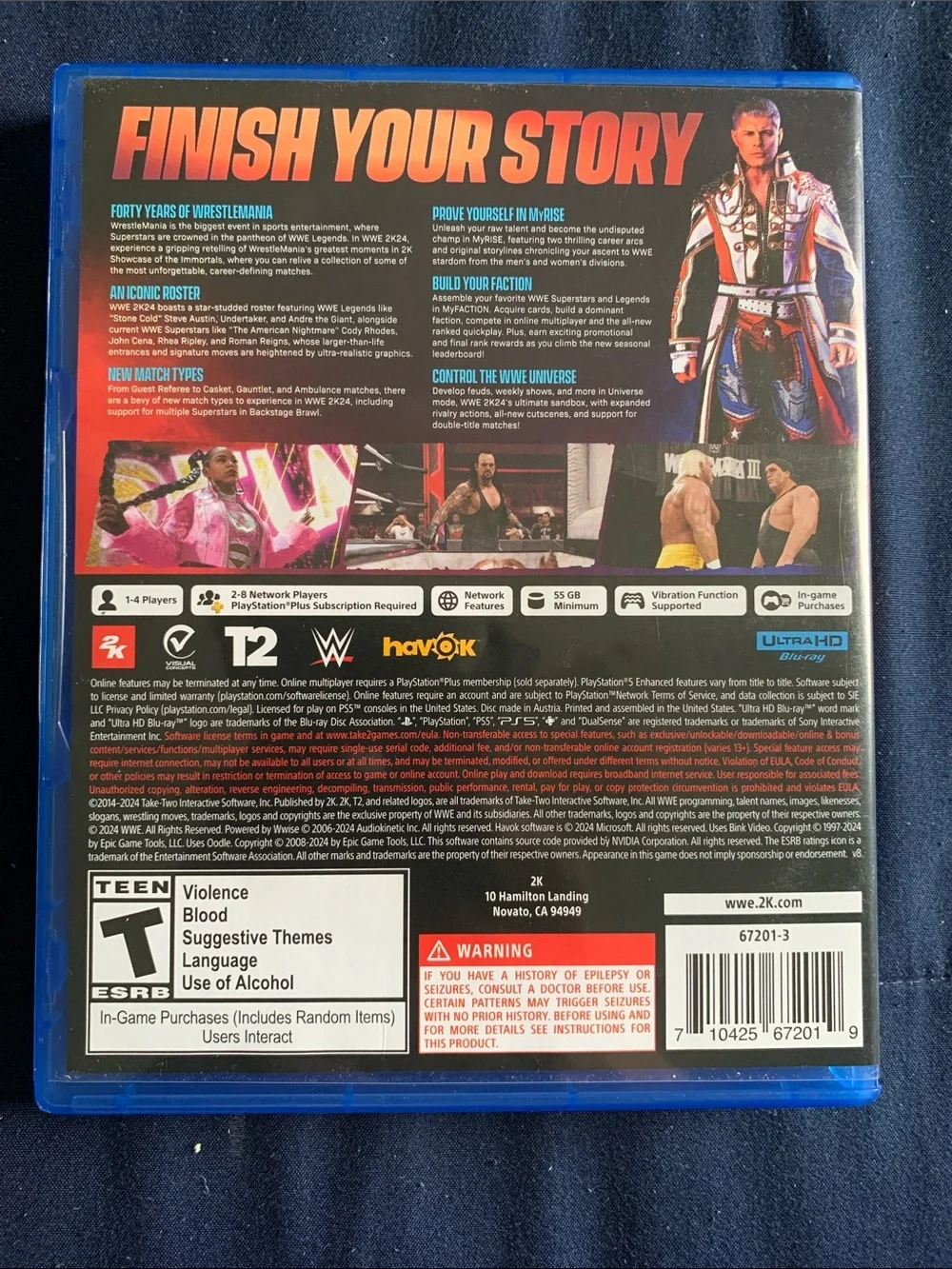 WWE 2K24 PS5 - Red, Blue, White Artwork